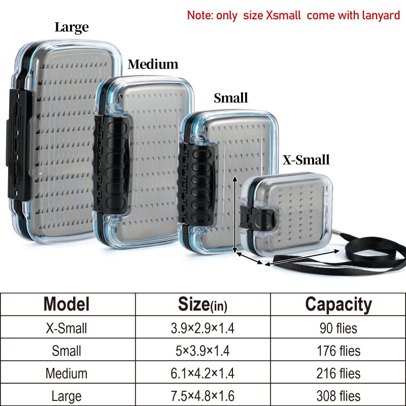 Dr.Fish Fly Fishing Box, Flies Storage Case Waterproof Silicone Double Sided Clam Fishing Jig Boxes Crappie Panfish Trout M - Image 2